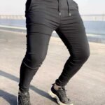 ⁦عرض اربع قطع بنطلون بنجالين ( اسود - جملي - فضي - زيتي )⁩ - الصورة ⁦4⁩