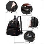 شنطة ضهر حريمي وتر بروف اسود - الصورة 3